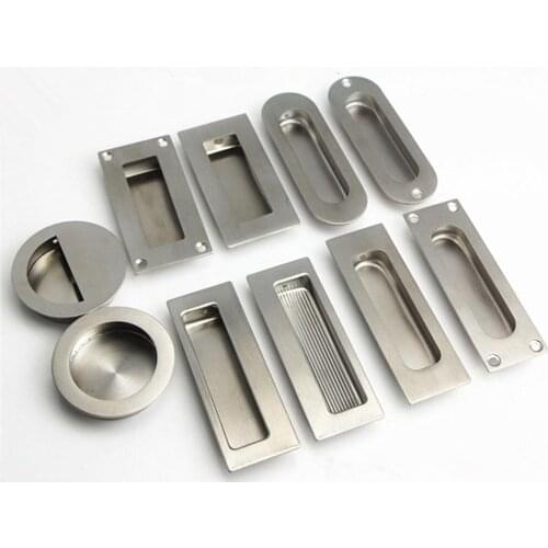 1PCS Hidden Recessed Furniture Handle Stainless Steel Round Square Kitchen Cabinet Drawer Cupboard Pull Door Handles Household