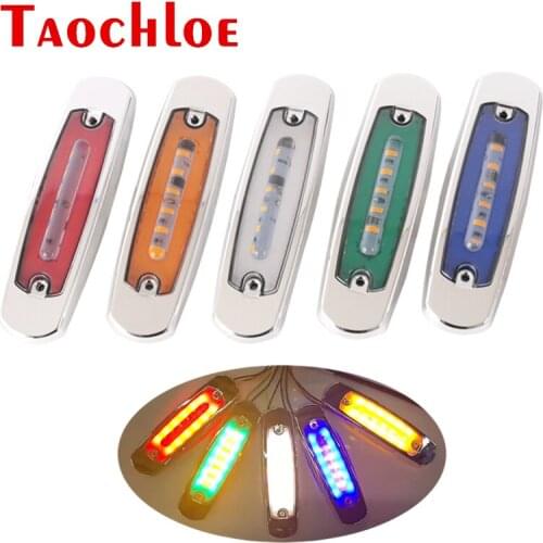 2Pcs LED Side Marker Lights For Truck Trailer 12V 24V Car Fender Light Sequential Turn Signal Lamp Chrome Bezel Clearance Light