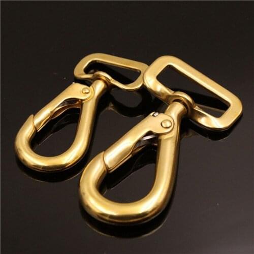 2pcs Brass Snap Hook Square Swivel Eye Bag Clasps Buckle for Leather Craft Bag Strap Belt Webbing Dog Rope Leash Clips