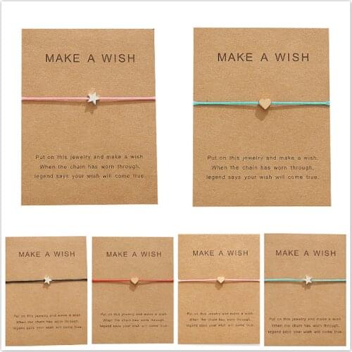 2019 Fashion Woven Adjustable Bracelet With Card Infinity Love Star Charm Bracelet for Girls Jewelry