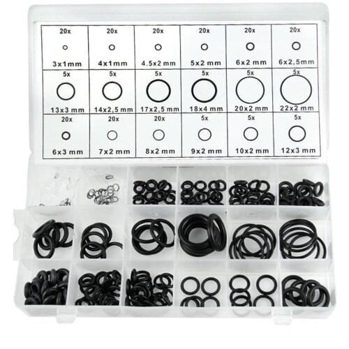 225pcs/set Rubber O Ring O-Ring Washer Seals Gasket 18 sizes Washer Automotive Air Conditioner Gasket