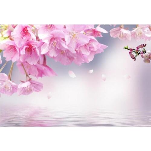 Pink cherry blossoms 3d wallpaper flower 3d wallpaper mural Wall murals nature Home Decoration