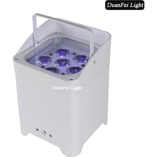 40 lot white battery powered wifi par led 6x18w 6in1 led par wash lyre dmx wireless remote control