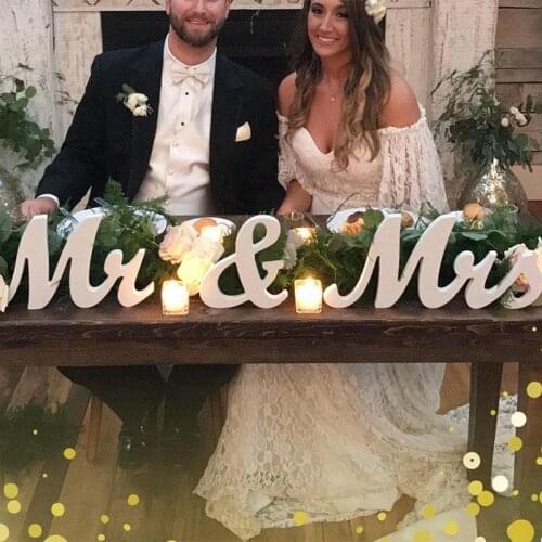 Wooden Wedding Decoration Letters Alphabet Word Mr&Mrs Free Standing Wedding Party Decoration Vintage Table Centrepie Decor