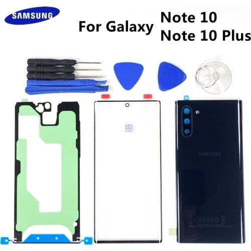 For SAMSUNG Galaxy Note 10 N970 NOTE10+ Plus G9750 Front Touch Panel Outer Lens + Rear Battery Door Back Glass Housing Cover