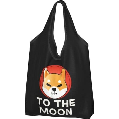Shiba Inu To The Moon Token Shib Coin Crypto Hodle Canvas Bag Women Cheap Bag Crypto Ins Shopper Bag