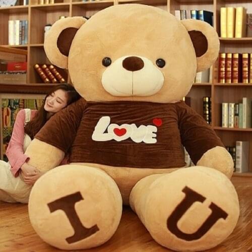 80/100cm Big I LOVE YOU Teddy Bear Plush Toy Lovely Huge Stuffed Soft Bear Doll Lover Bear Kids Toy Birthday Gift For Girlfriend
