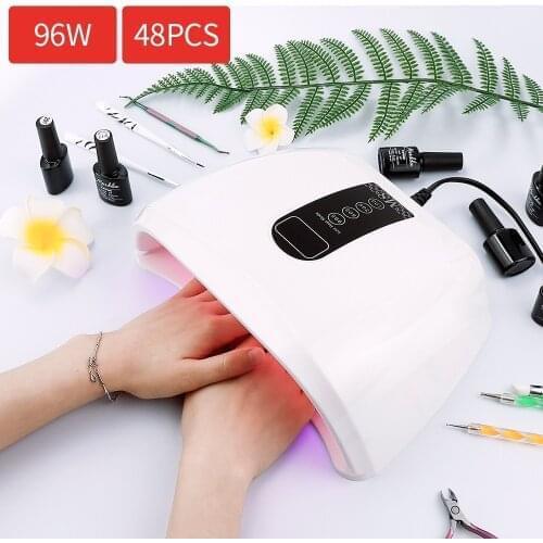 96W Nail Lamp Dryer Gel UV 48LED Red Dual UV Light Lamp Manicure for Fast Drying Nail Art Tools Nail Polish Dryer Machine