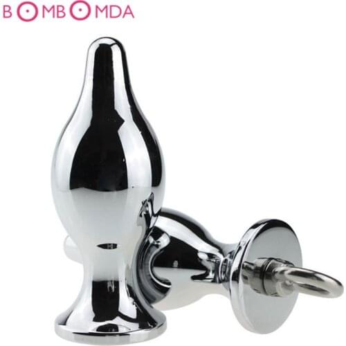 Metal Super Big Size Adult Butt Plug Sex Anal Plug, Female Male Gay Anus PlugMasturbation with Ring Safe Material Sex Toys