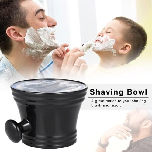 Mans Plastic Shaving Bowl with Handle Soap Mug Bowl Barber Cleaning Soup Cup for Razor
