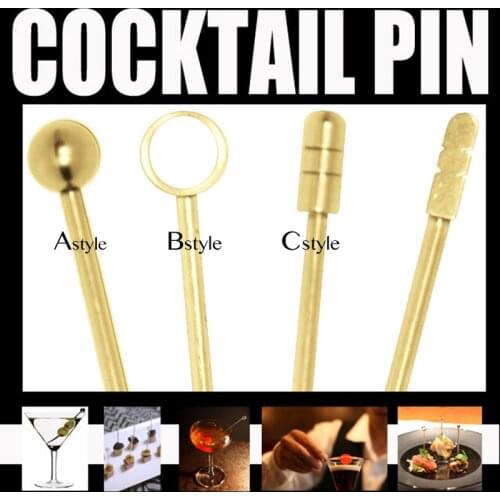 Gold Plating Stainless Steel Cocktail Pick Cocktail Stick Set of 6