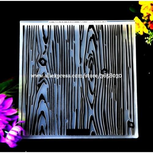 Wood Grain Plastic Embossing Folder For Scrapbook DIY Album Card Tool Plastic Template 15.2x15.2cm 8071001