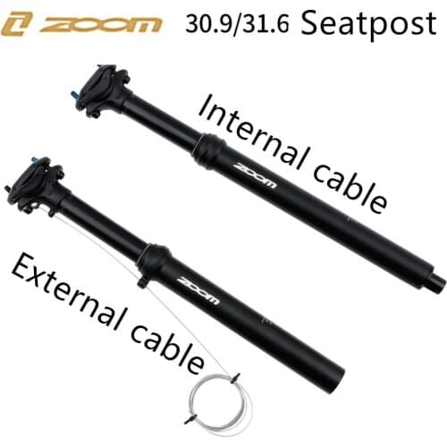 Taiwan Zoom Height Adjustable Mtb Dropper Seatpost Internal Routing 100mm Travel Bike Dropper Seat Post 30.9 / 31.6