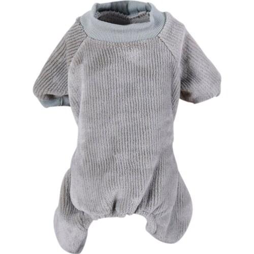 Pet Casual Home Wear Clothes 4-legged Solid Color Pajamas Warm Clothes Dog Flannel Jumpsuit New