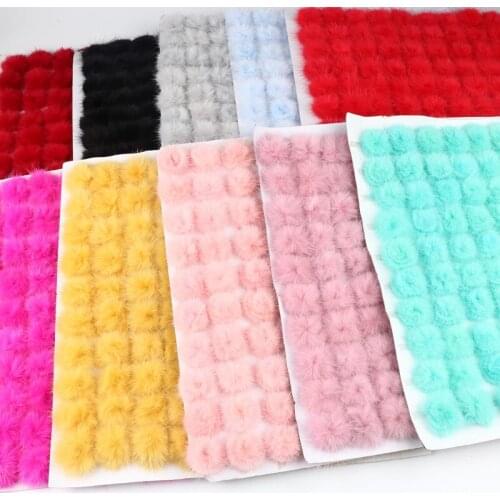 2.5-3 Cm Colorful Plush Pompom Crafts Real Plush Jewelry Fox Hair Ball Fluffy Keychain Hairpin Material Bag Handmade Accessories
