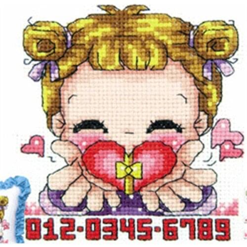 SO424 DIY Mini Cartoon Packages Craft Stich Cross Stitch Cotton Fabric Needlework Embroidery Crafts Counted Cross-Stitching Kits