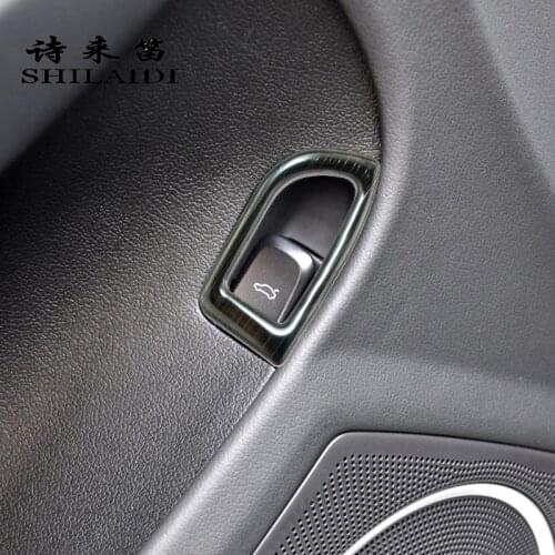Car styling for Audi A4 B8 A5 Rear Trunk Switch Control Buttons Decoration Frame Stickers covers stainless steel Auto Accessores