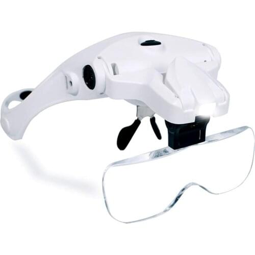 Hands Free Headband Magnifying Glass, Usb Charging Head Magnifier With Led Light Jewelry Craft Watch Hobby 5 Lenses 1.0X 1.5X 2