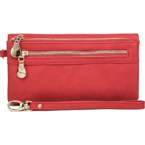 Ladies wallet coin purse female long wallet card holder mens PU leather long wallet zipper coin purse retro large capacity