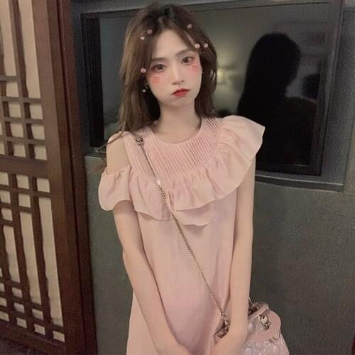 Women Clothing 2021 Summer New Splicing Ruffled French Romantic Style Strapless Slim Sweet Cute Dress