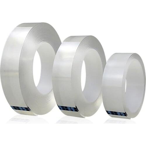 1/2/3/5m Reusable Double-Sided Adhesive Nano Traceless Tape Removable Sticker Washable Adhesive Tape Wholesale