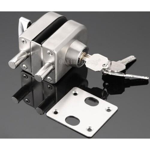 1PCS 304 Stainless Steel Frameless Glass Door Latch Locks For 10-12mm Thickness Glass Single Door With 3PCS Keys JF1770