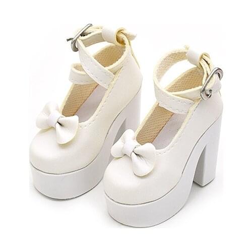 10Pcs 7cm doll joint doll 3 point BJD white high heels boll accessories toy shoes