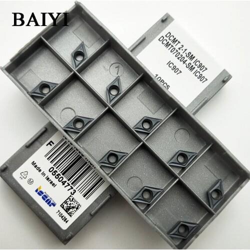10pcs DCMT070204-SM IC907 Turning Tools CNC Carbide inserts DCMT 070204 Lathe cutter Tools Lathe Blade