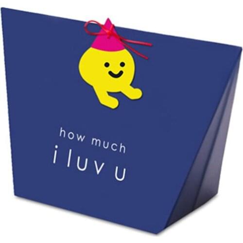 10pcs/lot Royal Blue How Much I Lu vu Cookie Box Valentine Candy Box Wedding Party Favor Gift Box Small Cartoon Present Box