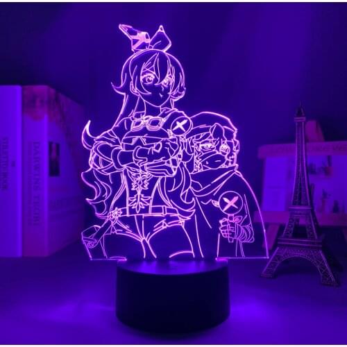 3d Led Night Light Lamp Genshin Impact Amber Acrylic Led Lamp Game