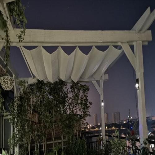 2.1 M Width x 6.5 M Length Runner Sliding Roof Retractable Wave Sun Shade Sail with 95% UV