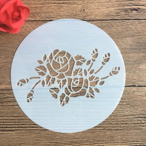 6 inches Circle mold DIY Pattern hollow template Stencils cake baking sugar powder sieve mold graffiti drawing tiles Stencils-14