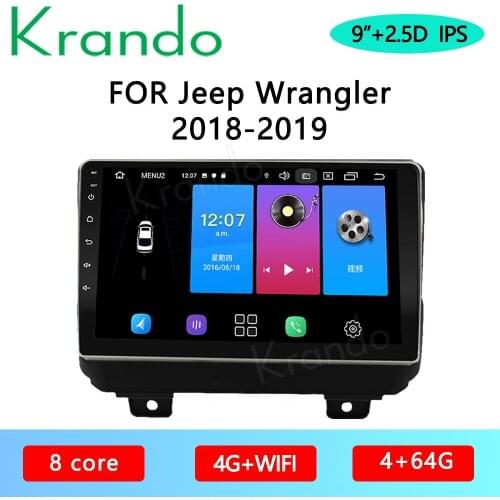 Krando Android 10.0 4G 64G 9" For Jeep Wrangler 2008-2019 Car Radio Player Gps Navigation Multimedia System