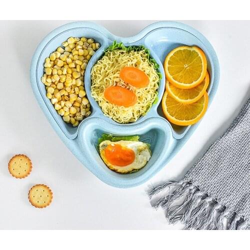 Baby tableware Baby plate Kids Bowl Plates baby feeding Heart bowl Safety dishes kids tableware