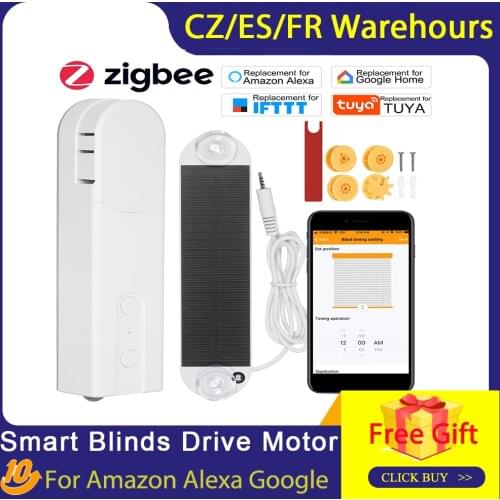 Solar Powered Zigbee Control Smart Blinds Drive Motor Tuya Motorized Chain Roller Control Shade Shutter Drive Motor Replacement