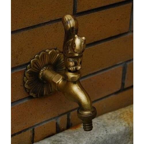 European pastoral animal faucet washing machine leading garden leading antique squirrel