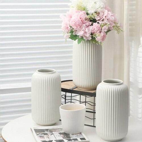 Ceramic Vase Living Room Flower Arrangement Dried Flowers Simple Modern Decoration Potted Ornaments Creative Nordic Flower Pot