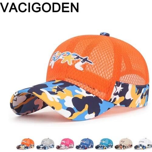 VACIGODEN Fashion Children Baseball Cap Baby Girl Sun Hat Visor Boys Snapback Casquette Gorras Kids Summer Breathable Mesh Gorro