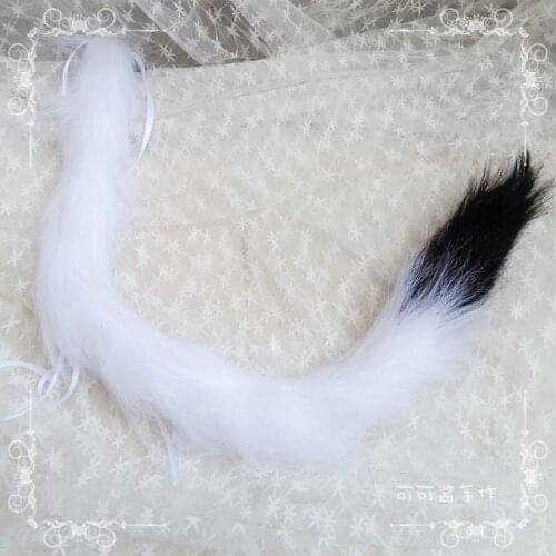 Simulation Beast Tail Cos Cat Tail Plush Wolf Tail Fox Tail Animal Tail Handmade Lolita Accessories