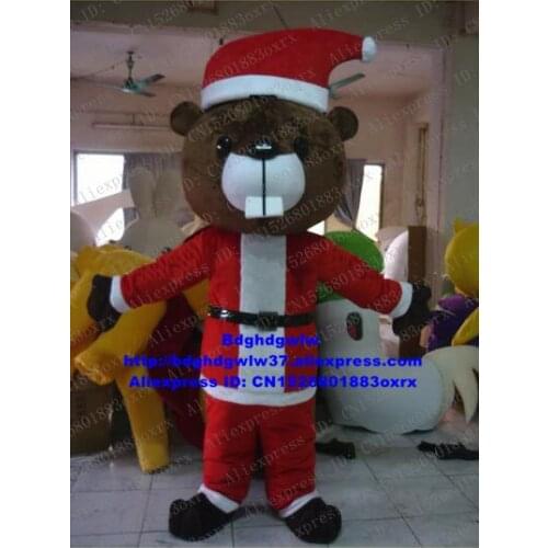 Christmas Otter Lutra Beaver Nutria Coypu Groundhog Bobac Tarabagane Mascot Costume Adult Holidays Vivid High-class zx2814