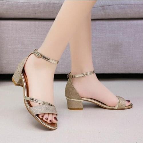 New Summer sexy Ankle Strap fish mouth hollow Roman sandals thick with word with high heels female summer Sexy female sandals