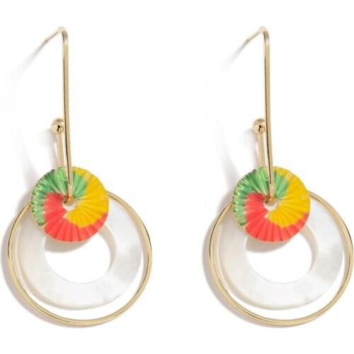 European and American New Style Long Shell Windmill Creative Earrings Fashion Female Temperament Earrings S925 Silver Needle