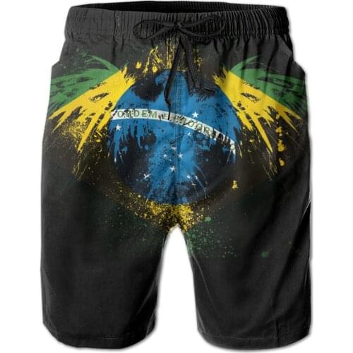 2020 New Summer Beach Mens Shorts Printing Casual Quick Dry Board Shorts Brazil Flag Mens Short Pants