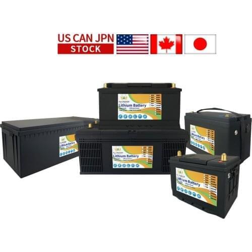 JPN Warehouse: New 12V 40 60 80 100 120 200 320Ah Lifepo4 Lithium Batteries More 3000 Deep Cycles for Golf Cart Solar RV Camper