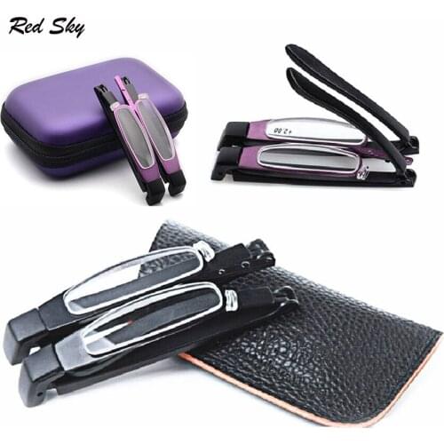 Mini Ultralight Folding Magnetic Silm Reading Glasses Foldable Diopter Glasses Presbyopic Eyeglasses +1.00+1.50+2.00+2.50
