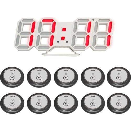 W611-48x/y-b11 visitor waiter restaurant food court table call system 10 buttons and 1 display