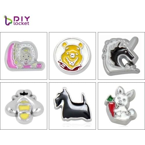 10PCS/lot Cute Animal Floating charms Cute Dog Charms Fit Floating locket & Floating locket bracelet LSFC201-464