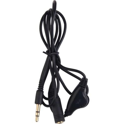 3.5mm Headphone Extension Cords Cable Earphone in Line Volume Control Cable Stereo Male to F3.5mm Stereo Audio Adaptor New