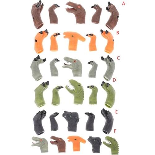 5 Pieces Of Simulated Dinosaur Mini Finger Puppet Interactive Toy For Children