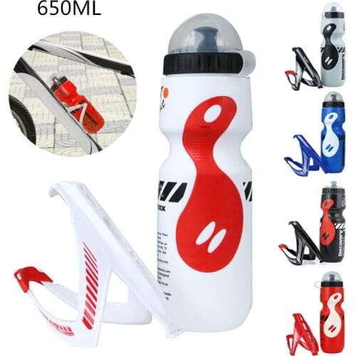 650ml Mountain Bike Bicycle Cycling Water Drink Bottle Leak-proof MTB Cycling Kettle Cup+Holder Cage Cup Bottles Holding Shelf